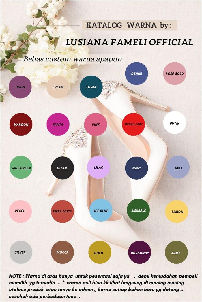Gambar LUSIANA COUPLE  sepatu heels pengantin wedding gratis custom warna hak - Request warna couple, 40 dari lusianafamelistore undefined Tokopedia