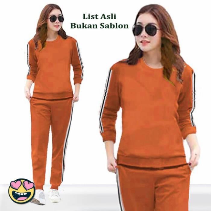 Gambar Baru Baju Setelan Olahraga Senam Training Wanita Lina List TERBARU - Orange, XXL dari aditshop-4 undefined Tokopedia