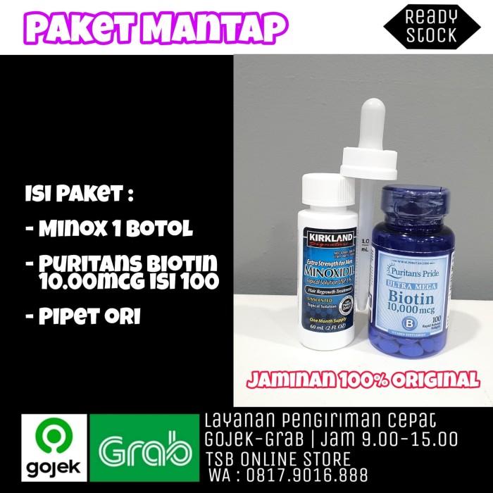 Gambar KIRKLAND MINOXIDIL DAN PURITANS BIOTIN 10000mcg DAN PIPED ORI PAKET dari ELMA_SHOP11 undefined Tokopedia