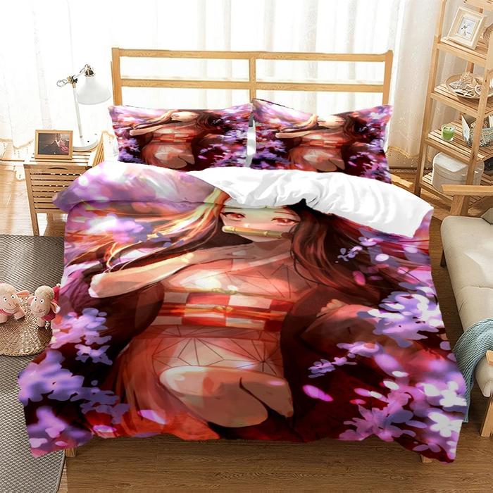 Gambar Demon Slayer Cover Digital Print Polyester Bedding Sets dari Harith Collection shop undefined Tokopedia