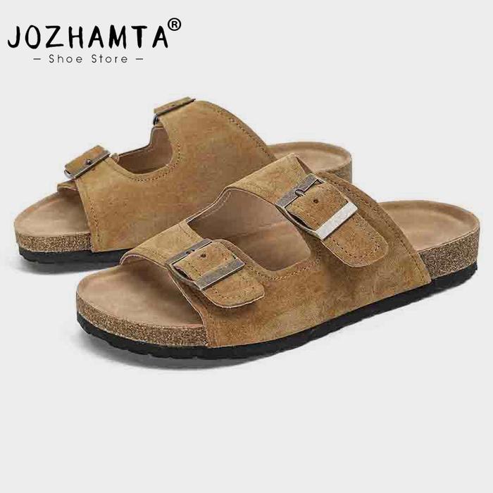 Jual JOZHAMTA Size 35-42 Real Leather Women'S Slippers 2023 Summer