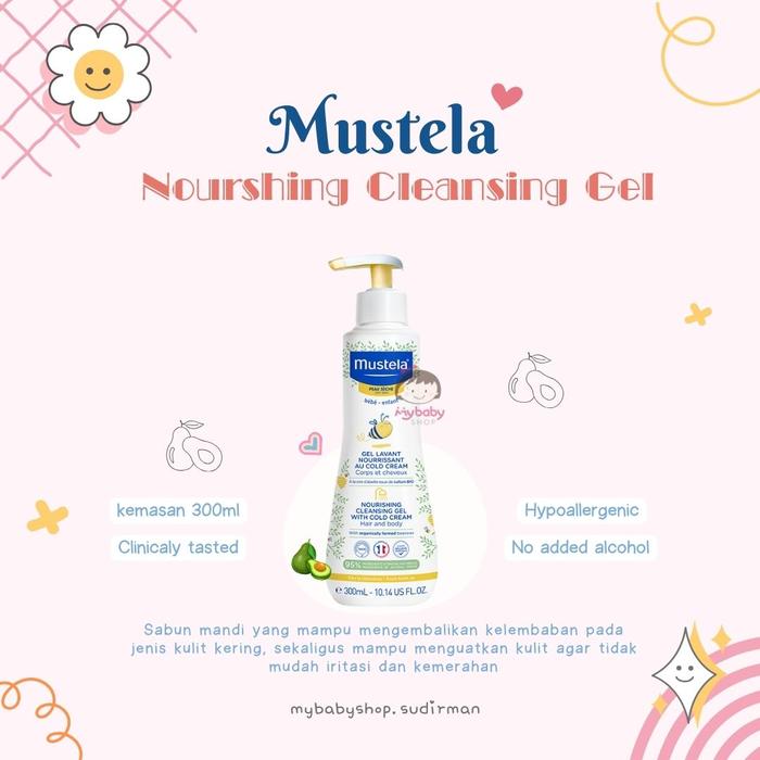 Mustela Nourishing Cleansing Gel With Cold Cream 300ml Kulit Kering