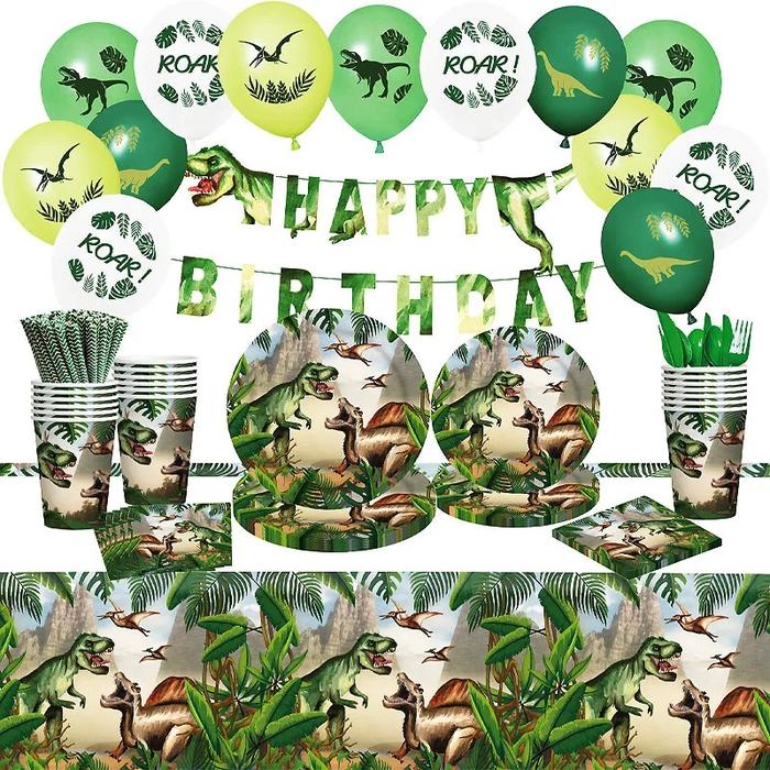 Gambar Dinosaur Party Supplies Disposable Tableware Set Paper dari Harith Collection shop undefined Tokopedia