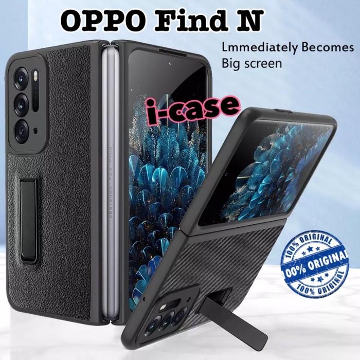 Gambar Case OPPO Find N Leather STAND Thin With Front GLASS cover Oppo FINDN - ADA STAND, Merah Muda dari YourCasee undefined Tokopedia
