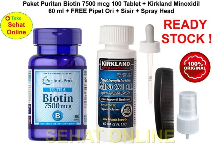 Gambar PIPET ORI  Kirkland Minoxidil 60ml  Puritan Biotin 7500 mcg - 100 dari EXSA_STORE42 undefined Tokopedia