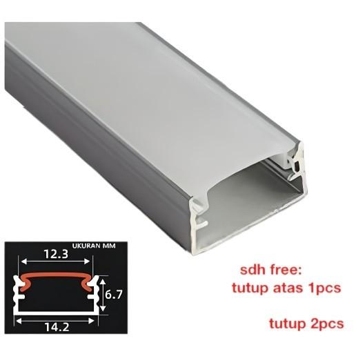 Gambar Kap Housing Aluminium LED Strip Rigid Bar Lampu 1meter/ Cover lampu - Lurus/ U dari sinar indah led undefined Tokopedia