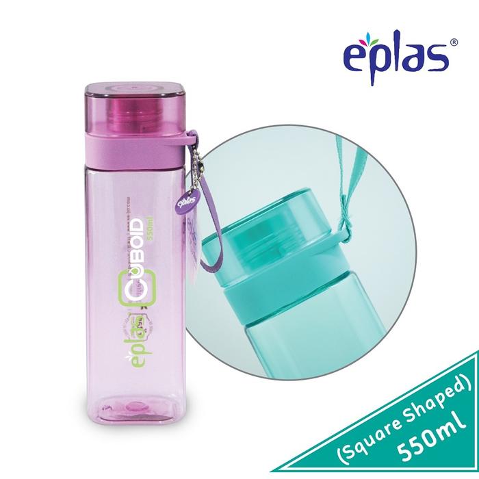Gambar EPLAS Sport Water Bottle (550ml), Square Bottle, Travel Bottle, Water Tumbler, Botol Air, BPA Free EGSQ-550 - Ungu dari Elianware indonesia undefined Tokopedia
