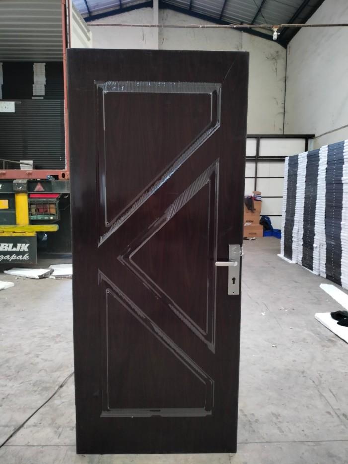 Gambar Pintu Baja + Kusen + Kunci Pintu Baja KODAI TXS 09 Coklat / Putih - coklat dari CAHAYA ABADI JKT undefined Tokopedia