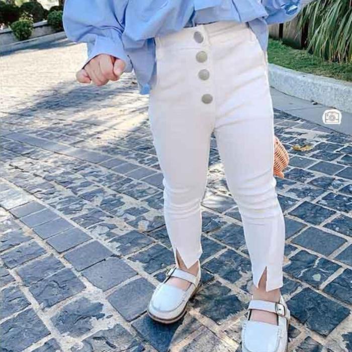 Gambar [507193-WHITE] - Celana Panjang Jeans Pensil Slim Fit Anak Perempuan - 6 Tahun dari Babyhoki Store undefined Tokopedia