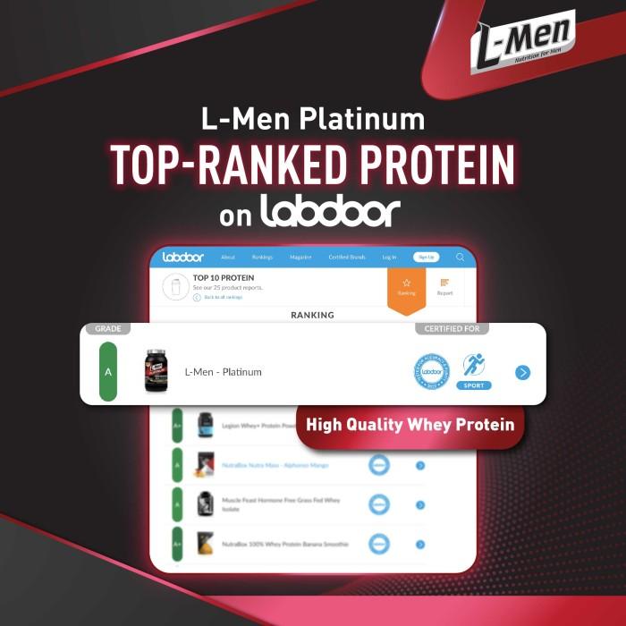 Gambar L-MEN PLATINUM STRAWBERRY 800 GRAM / 1,7 LBS - 25G WHEY PROTEIN 1010 dari abdul123412 undefined Tokopedia