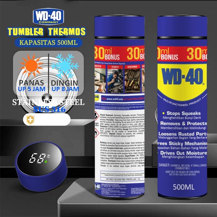 Gambar CUSTOM BOTOL TEMA WD-40 THERMOS AIR TAHAN PANAS DAN DINGIN TUMBLER UNIK NOT OFFICIAL copy - WD-40 LED dari Pinter Cetak undefined Tokopedia