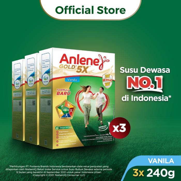 Gambar LengkapMurah- Anlene Gold 5X Susu Bubuk Dewasa Vanila 3x240g - Tulang & Sendi dari desuni shop91 undefined Tokopedia