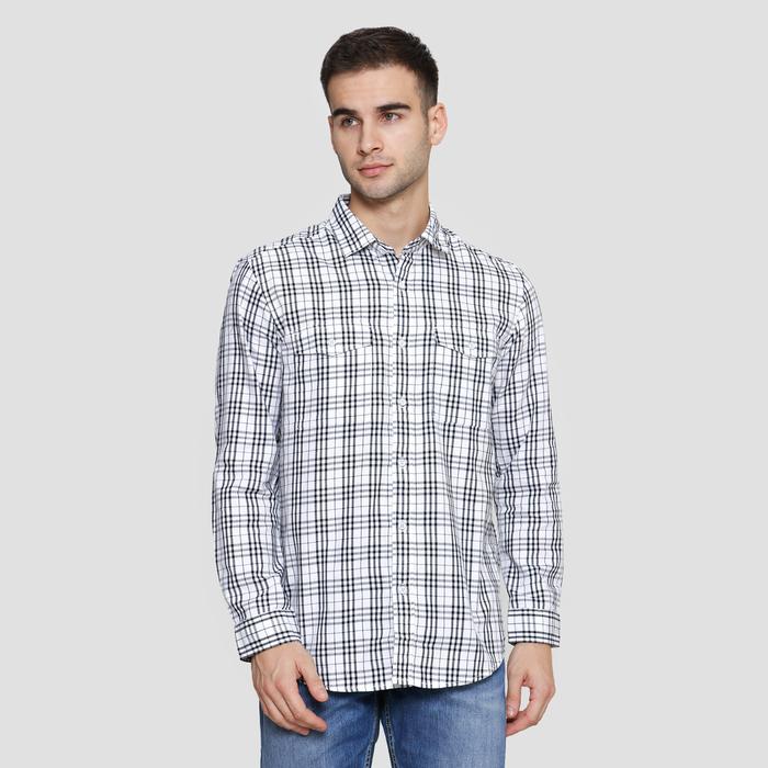 Gambar Lois Checks Print Kemeja Lengan Panjang Pria 121241424 - Putih, M dari Matahari Official undefined Tokopedia