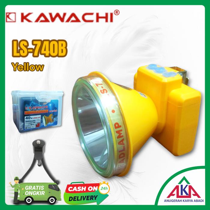 Gambar Senter Kepala Selam KAWACHI LS-740B Diving Headlight Headlamp LED Cree 40W Rechargeable Kuning Tripod - LS-740B 40W Yellow dari Berkat.Elektrik undefined Tokopedia