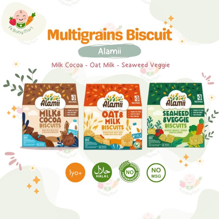 Gambar ALAMII - BISCUITS MULTIGRAIN | BISKUIT CEMILAN SNACK ANAK MULITGRAIN - A-Oat Milk dari prameswari25 undefined Tokopedia
