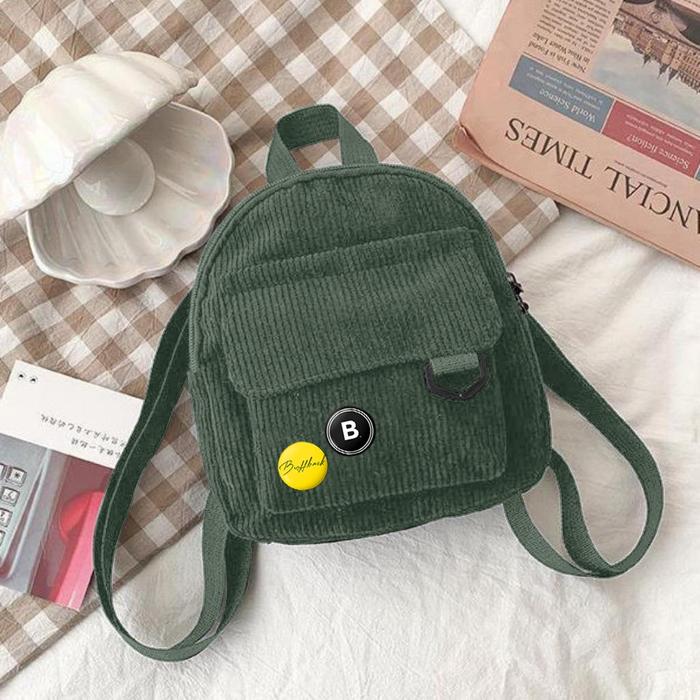 Gambar Buffback - Tas Ransel Backpack Mini Corduroy - Hijau dari Cavbec undefined Tokopedia