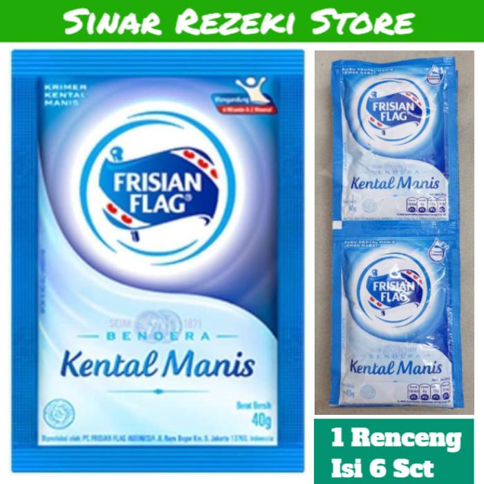 Gambar CR4Z1.  Susu Kental Manis Sachet Frisian Flag 40gr / Susu Bendera Renceng dari bawah kunah undefined Tokopedia