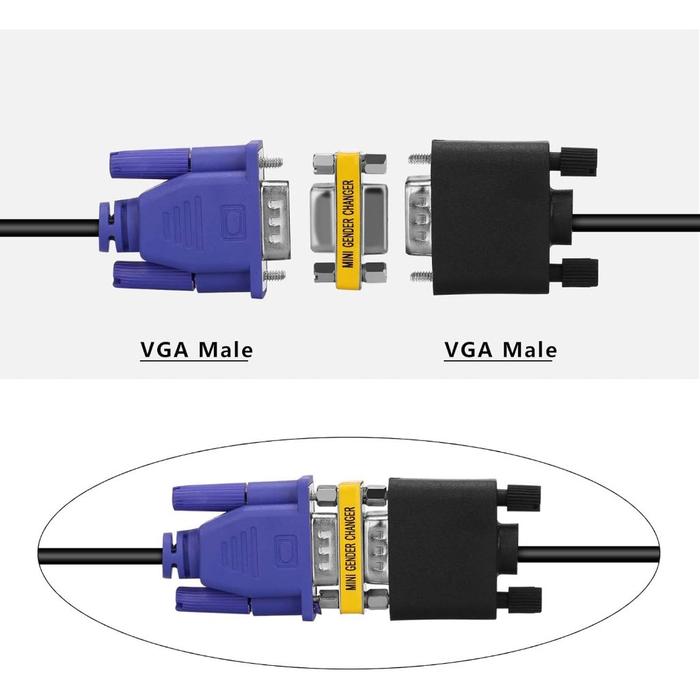 Jual (HS 88) CONVERTER VGA KONEKTOR CONNECTOR 15 PIN FEMALE TO