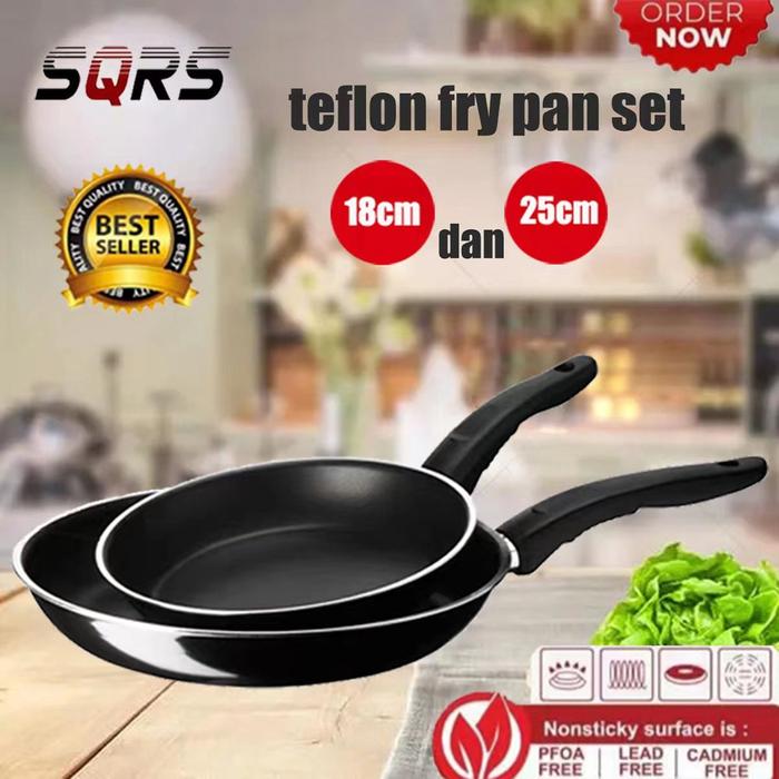 Jual Teflon Set 2pcs TRI J Frypan Marble Fry Pan BMW Warna Wajan