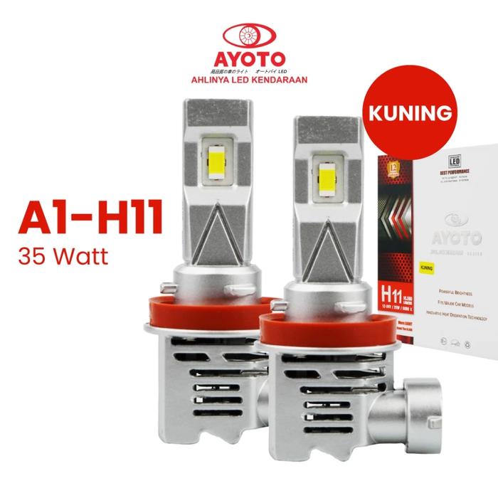 Gambar Lampu Mobil LED AYOTO H11 6000k, 35W+35W, 10.000 lumens, PNP -1 Pasang - Kuning, 1 Pasang dari PRABU LED undefined Tokopedia