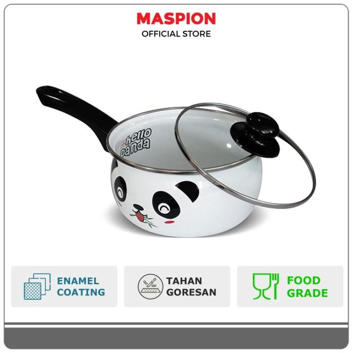 Gambar Maspion Saucepan Hello Panda 18 cm with Glass Cover - Panci Enamel dari AHS Cooking undefined Tokopedia