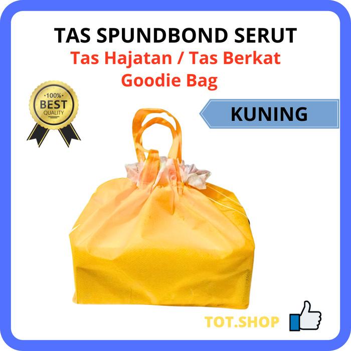 Gambar [1-LBR] TAS SPUNBOND SERUT TAS HAJATAN TAS BERKATAN GOODIE BAG SERUT - Kuning dari MyTOT undefined Tokopedia