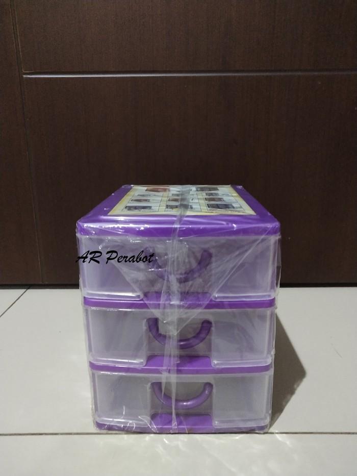 Gambar Laci Mini Container Plastik Victory Susun 3 KometStar/Tempat Aksesoris JT04 - Ungu dari eny rast undefined Tokopedia