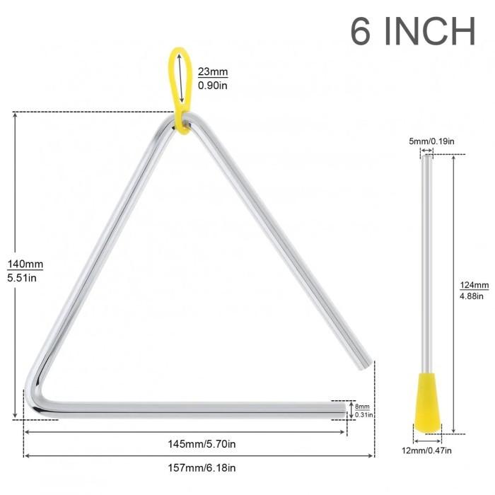 Gambar 5/6/7 Inci Triangle Alat Musik Instrument Triangle Alat Musik Stainless Stell Percussion Musical Educational Instrument Triangle - 6*inci dari Toko Hanako-01 undefined Tokopedia