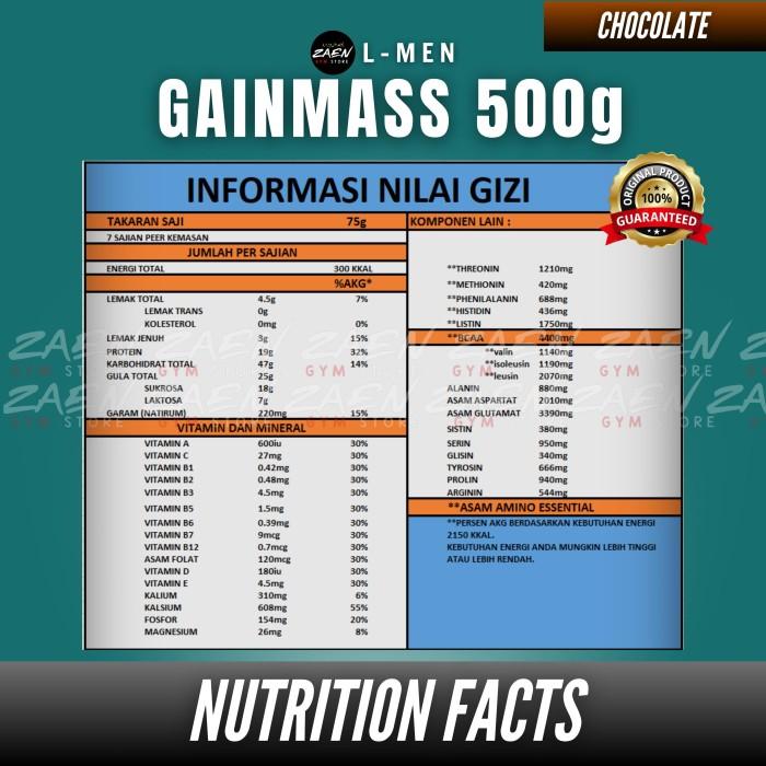 Gambar Ready L-Men Gainmass 500Gr Weight Gainer - CHOCOLATE 225GR dari Sakay Mart undefined Tokopedia