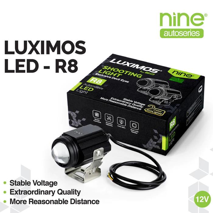 Gambar LAMPU TEMBAK SOROT D2 DEVIL EYE LED LASER LUXIMOS R8 2 WARNA 15W - DEVIL EYE MERAH dari PRABU LED undefined Tokopedia