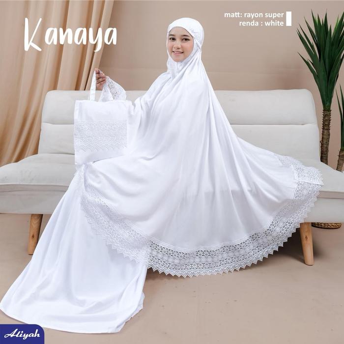 Gambar Mukena Dewasa Kanaya Putih Polos Katun Rayon Super Original Mukena Aliyah (Free Tas Mukena) - White dari PRESIDEN MART undefined Tokopedia
