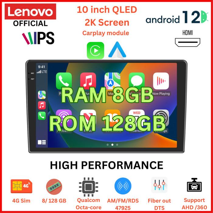 Gambar Lenovo D1 SSW Head Unit Android 12 8/128GB screen 10 inch IPS 2K Display HDMI Carplay 4G SIM - Ex-display unit dari Rocket Light undefined Tokopedia