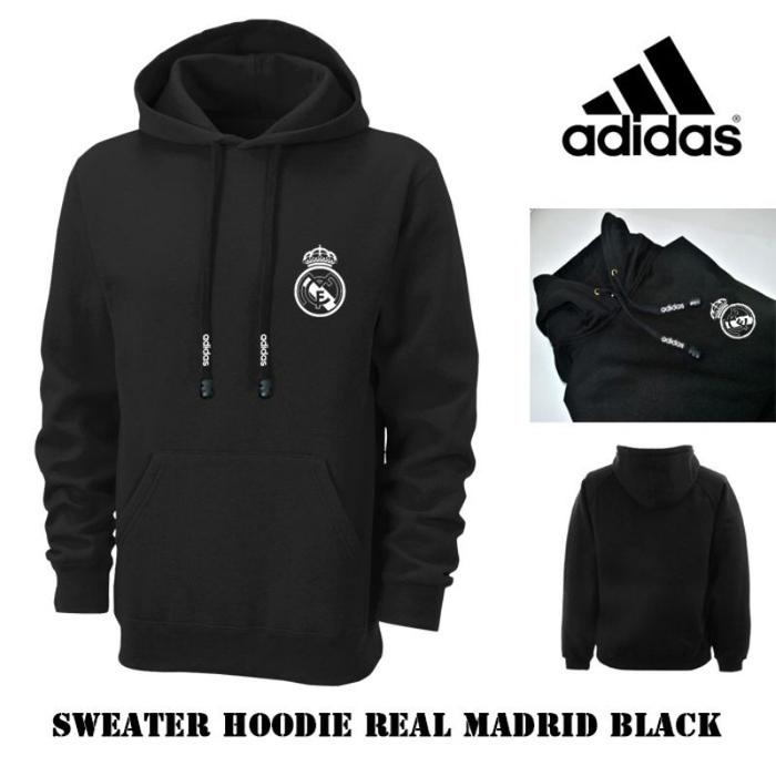 Gambar DISKON SWEATER REAL MADRID - JAKET REAL MADRID - SWEATER HOODIE REAL MADRID TERLARIS - HITAM LIS PUTIH, M dari Chic Storee undefined Tokopedia