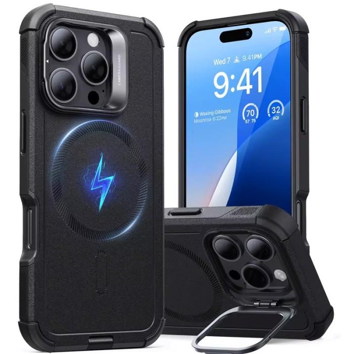 Gambar Original ESR Cyber Armor Casing Magsafe iPhone 16 Pro Max 16Pro Plus Case Magnetic Promax Cover Camera Standing Hard - BLACK, iPhone 16 dari 3dcase Accesories undefined Tokopedia