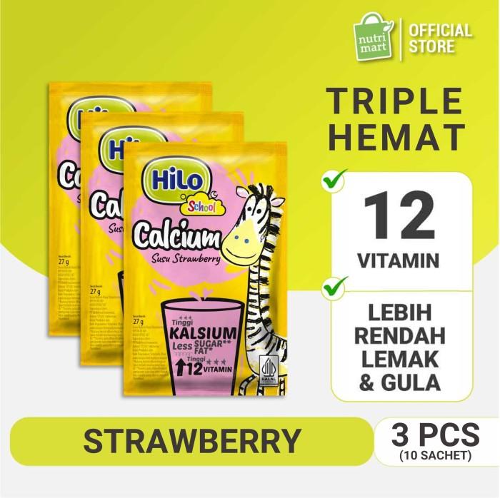 Gambar Triple Pack: HiLo School Strawberry 10 Sch - Susu Tinggi Kalsium dari KEDAI DIGITAL.ID undefined Tokopedia