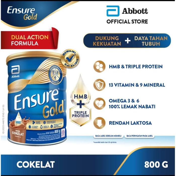 Gambar Ensure Gold Hmb Vanila Dan Cokelat 800Gram -Gratisongkir - Vanila 850gr dari Milk Joy undefined 4 Tokopedia