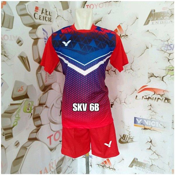 Gambar Jersey baju kaos badminton Victor baju kaos celana stelan badminton bulutangkis Victor printing perisai panah merah terlaris dari egarbg undefined Tokopedia