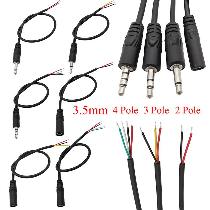 Jual 1/2/3/5Pcs Audio Cable Connector Pole Mono Stereo