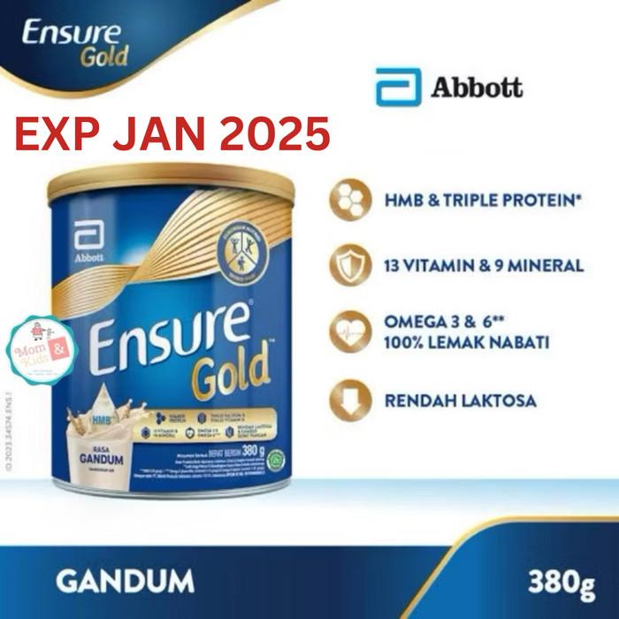 Gambar ENSURE GOLD HMB VANILA COKLAT GANDUM 380GR | Susu Nutrisi Dewasa Rendah Laktosa - GANDUM EXP01/25 dari sincanau undefined Tokopedia