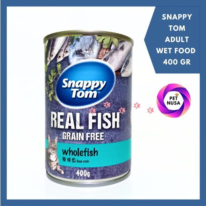 Gambar Makanan Kucing Basah Murah Wet Cat Food Snappy Tom Kaleng 400 gr Adult - WHOLE FISH dari CV. PET NUSA BERSAUDARA undefined Tokopedia