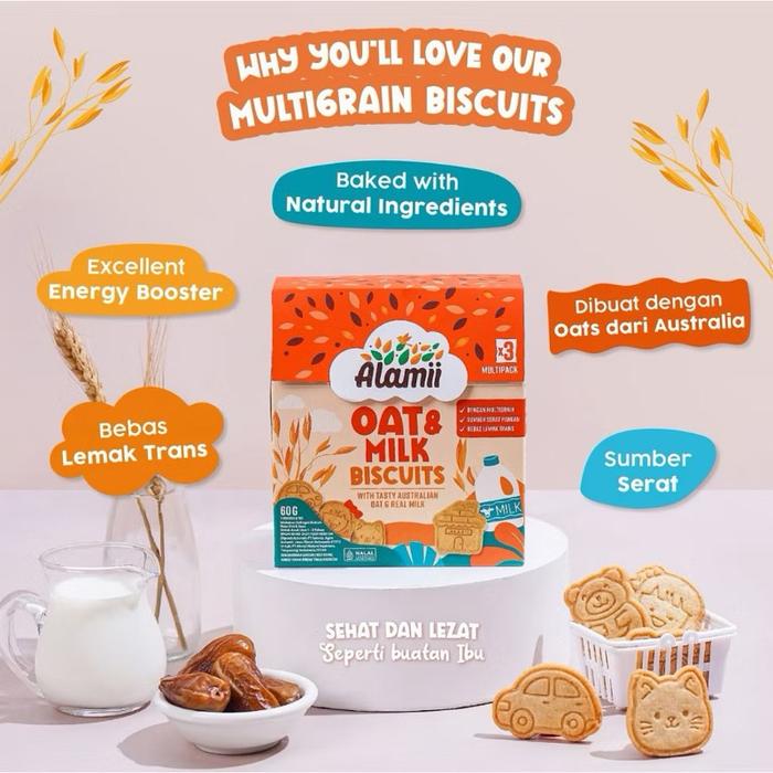 Gambar Alamii Biscuits - Snack / Cemilan Anak Trans Fat Free/biskuit sehat anak - Oat & Milk dari Smartechno undefined Tokopedia