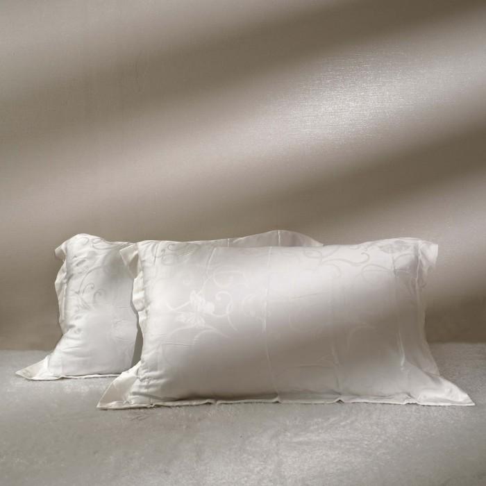 Gambar Sarung Bantal Guling Tencel Jacquard Organic Soulmate Bedsheet Terbaru - Putih, 2 sarung bantal dari Dezwita store undefined Tokopedia