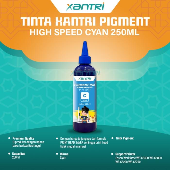 Gambar Tinta Pigment 250ml High Speed Xantri Black Cyan Magenta Yellow Printer EP Workforce WF C5390 WF C5890 WF C5290 WF C5790 Pigment Ink Tinta Pigmen Compatible For Epson Printer - Biru dari Xantri.id undefined Tokopedia