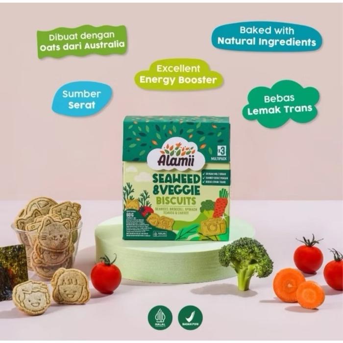 Gambar Alamii Biscuits - Snack / Cemilan Anak Trans Fat Free/biskuit sehat anak - Seaweed & Veg dari Supplier Acc Shop undefined Tokopedia