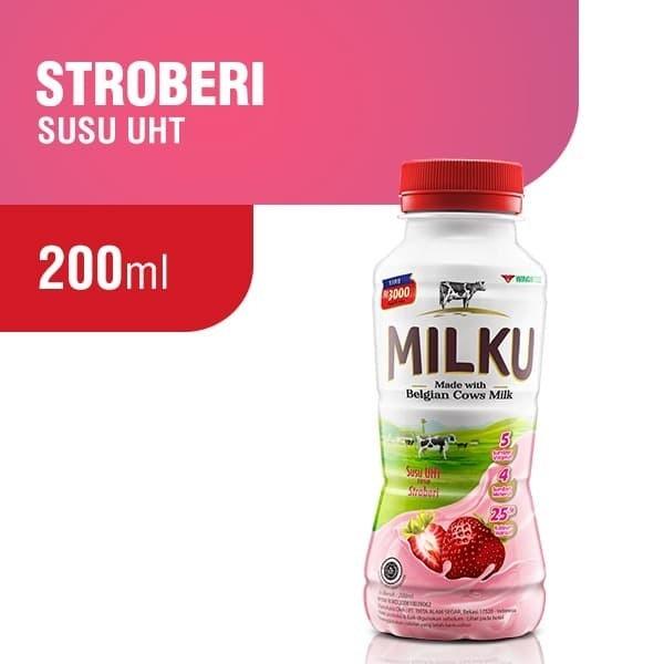 Gambar MILKU PROMO COD / Susu UHT / Susu Murni / Susu Botol / Susu Steril - MILKU Rasa Stoberri / Coklat  (Isi 12 Botol Kemasan 200 ML ) dari Milyana Shoop1234 undefined Tokopedia
