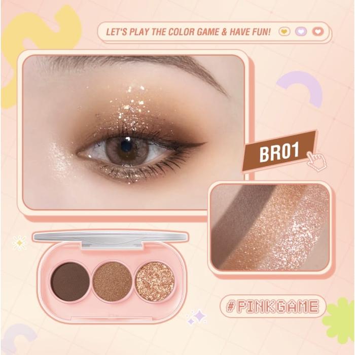 Gambar PINKFLASH PF-E23 3 PAN EYESHADOW PALETTE - E23 #BR01 dari pitshop garage undefined Tokopedia