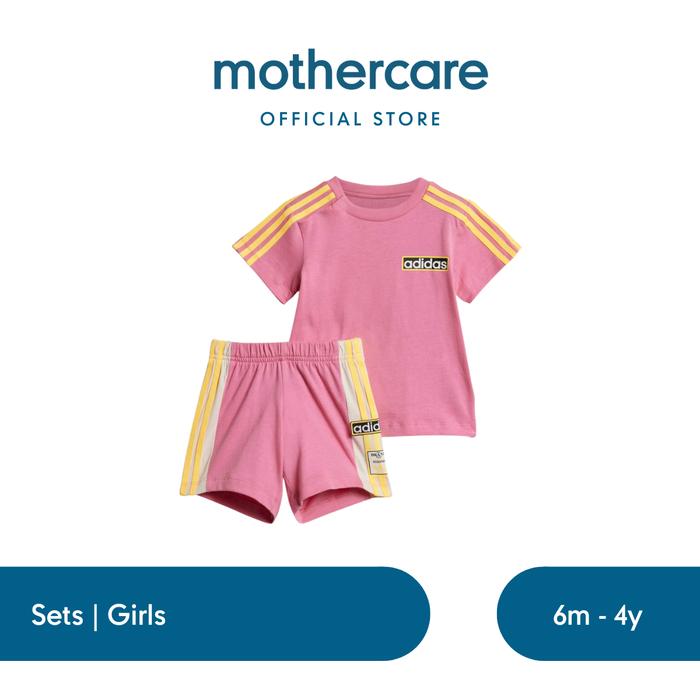 Gambar Adidas Adibreak Shorts Tee Sets - Set Baju Anak (Multi) - Pink, 6-9 Months dari Mothercare Indonesia undefined Tokopedia