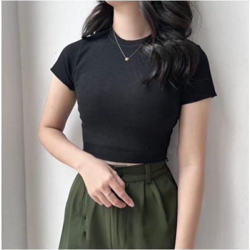 Gambar BASIC CROP TOP | CROP TOP SLIM WANITA | KAOS CROP POLOS WANITA QGB Queen Grosir Baju - PUTIH PE RAYON40CM dari Queen Grosir Baju undefined Tokopedia