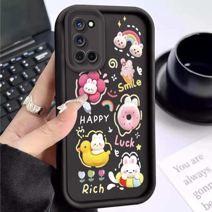 Gambar Casing Hp For OPPO A52 A53 2020 A53s A38 A36 A35 2021 A33 2020 A32 A31 2020 A18 A17 Donat kelinci Shoftcase slim shockproof silicon soft case premium - BLACK, OPPO A17 dari parabatokoresmi undefined Tokopedia