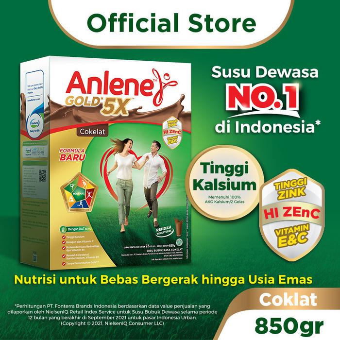 Gambar ANLENE GOLD 5X SUSU BUBUK DEWASA COKELAT 850G - NUTRISI TINGGI KALSIUM UNTUK TULANG, SENDI, DAN OTOT TERLARIS dari galeryyummy undefined Tokopedia